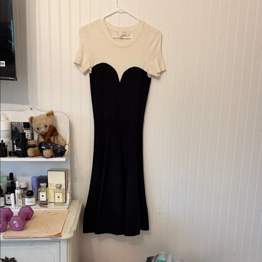 Kate Spade Small knitted Two-Tone Black and Cream Cocktail Dress.